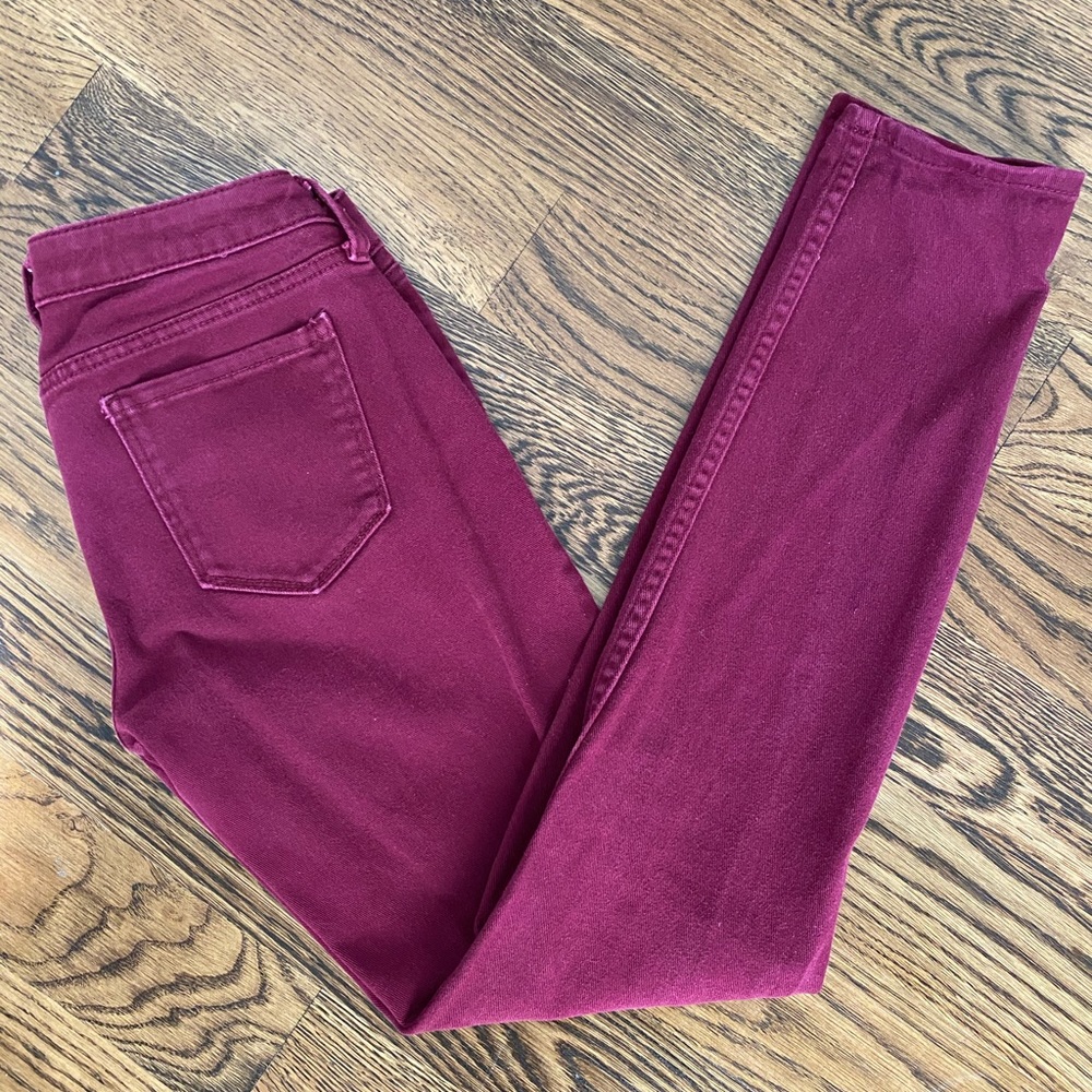 Burgundy jeans